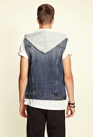 Hooded Denim Vest
